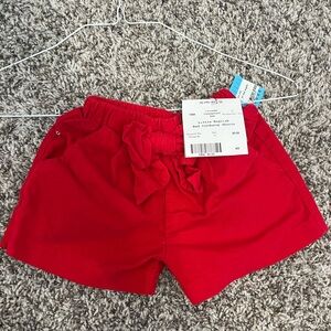 Little English Vibrant Red Corduroy Shorts with Bow